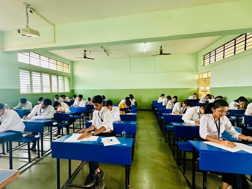 Students taking tests